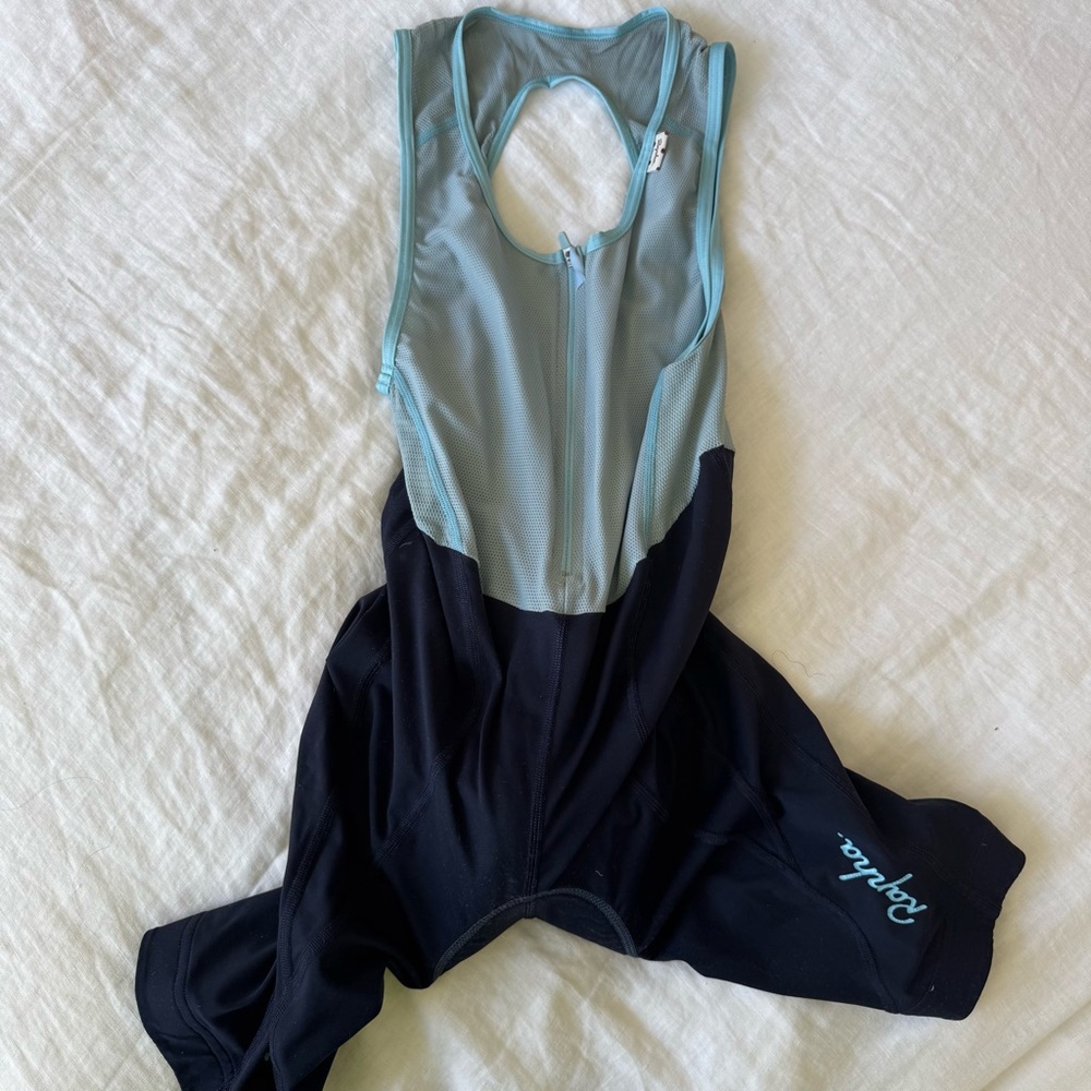 Rapha Women's Cycling Bib in Navy and Light Blue - size small